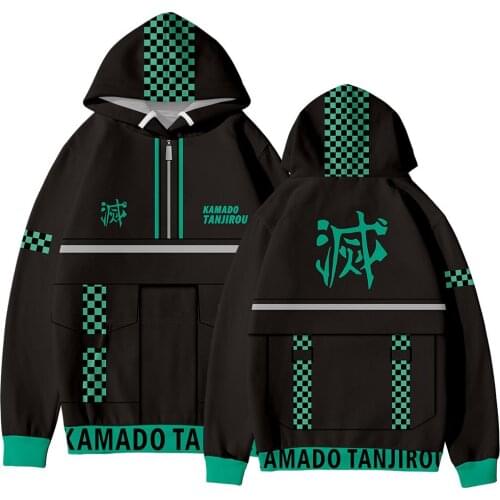 Anime Demon Slayer Kimetsu No Yaiba Cosplay Costume Tanjirou Zenitsu Cosplay Hoodies Sweatshirts Streetwear Print Costumes CS393