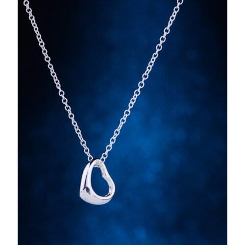 Cordiform shiny light silver plated Necklace 925 jewelry silver Pandant Fashion Jewelry YLVRZUEI