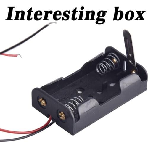 Two section No. 5 battery box with single pole switch black environmentally friendly plastic lengthened and thickened lead
