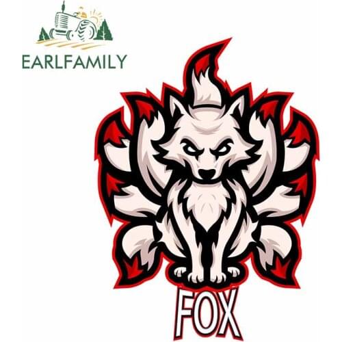 EARLFAMILY 13cm x 12.6cm for Nine Tails Fox Decal Trunk Laptop Windshield Car Stickers Scratch-Proof Windshield Vinyl Car Wrap