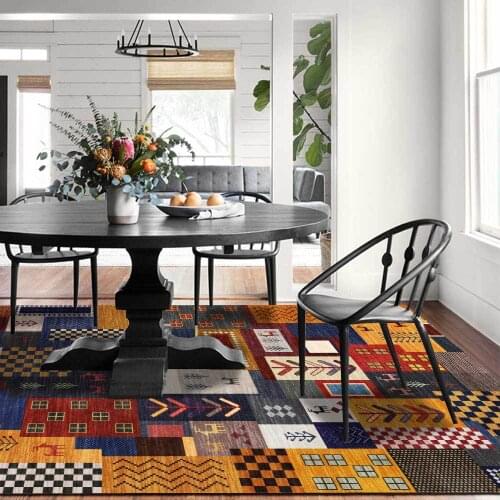Persian-style Abstract Geometry Carpets For Living Room Bedroom Decorate Carpet Modern Parlor Non-slip Antifouling Floor Mat/Rug