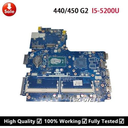For HP 440 450 G2 Laptop Motherboard With SR23Y I5-5200U CPU 799552-601 799552-001 ZPL40 ZPL50 ZPL70 LA-B181P Mainboard