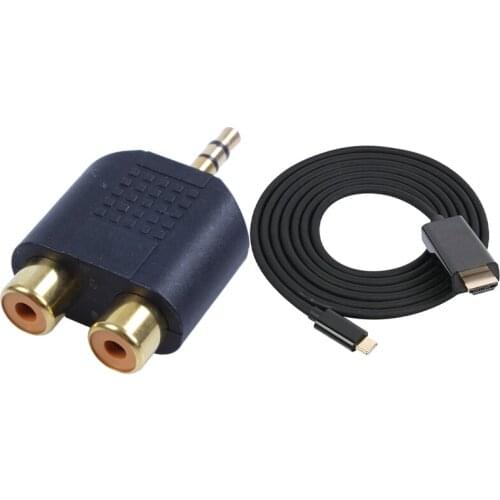 New 1/8inch 3.5mm Jack to 2 RCA Adaptor with Type C USB-C to HDMI Cable