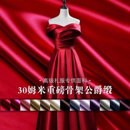 New Skeleton Fashion Silk Crepe Fabric High-grade Heavy Padded Silk Satin Fabric Dress Set Silk Fabric Dress