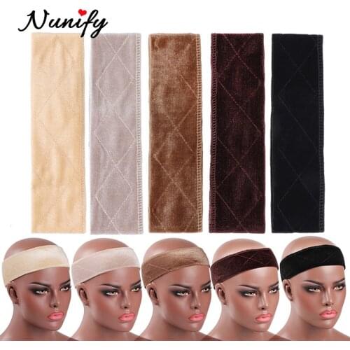 Nunify New Arrival Hand Made Wig Black Begie Brown Headband With Double Sided Velvet Adjustable Wig Hair Band Headband 5 Colors