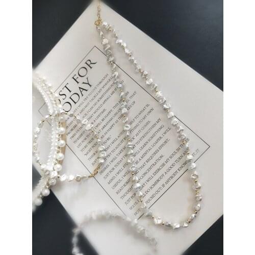 Lily Jewelry Freshwater Pearl Choker Necklace Baroque pearl Jewelry for women 14K US Gold Filled 40-45cm