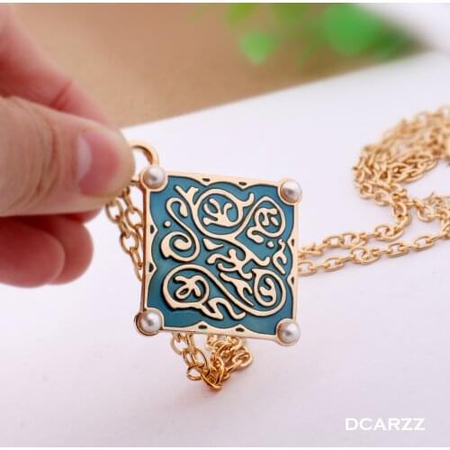 Gold Silver Color Necklace Pearls Pendant Game Wizard 3 Wild Hunt Rope Choker Necklace Women Gift Cosplay Gothic Jewelry