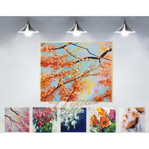 Palette Knife 3D Textured Flowers Oil Painting Hand-painted Wall Hangings Abstract Decorative Item Flower Art Hot Selling Gift