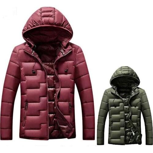 Male Casual Outwear Windbreaker Coat Padded Parkas Winter Men Portable Headset Parkas Jacket Coat Mens Personality Coat