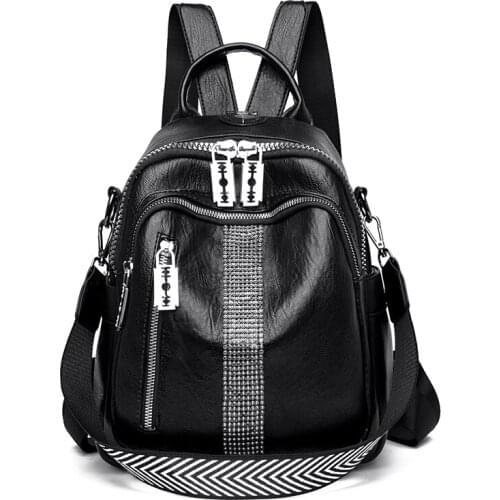 Casual Ladies Backpack Quality 2021 Brand Fashion Multifunctional Back Pack Student School Bag Wide Strap Shoulder Bag Female
