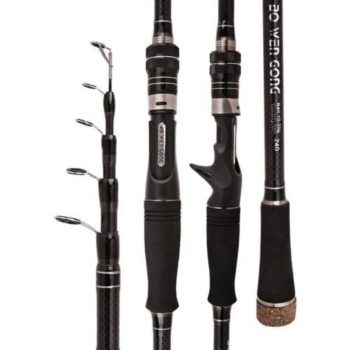 Telescopic Fishing Rod Ultra-lightweight Rotating Carbon Fiber Travel Casting Spindle 1.8m 2.1m 2.4m 2.7m Fishing Tackle