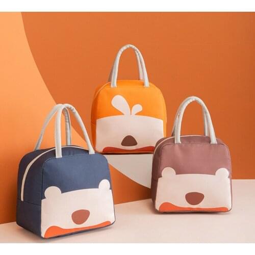 Cartoon Bear Thermal Lunch Bag For Kids Camping Hiking Children Portable Travel Waterproof Breakfast Cooler Bag