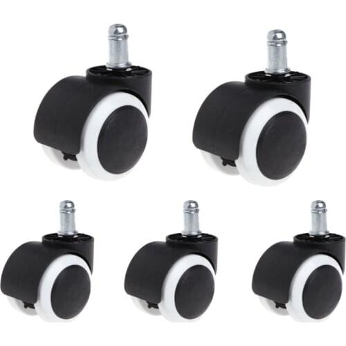 5 Pcs 2\" Office Home Chair Swivel Casters Mute Wheel Twin wheel Design Enhances Weight Distribution Universal Replacement