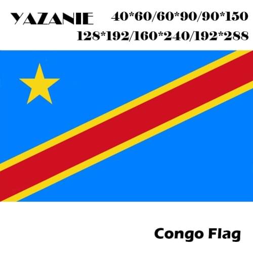 YAZANIE 60*90cm/90*150cm/120*180cm/192*288cm Democratic Republic of Congo Flag Logo Sports Custom Flag Design Custom Cup Banner