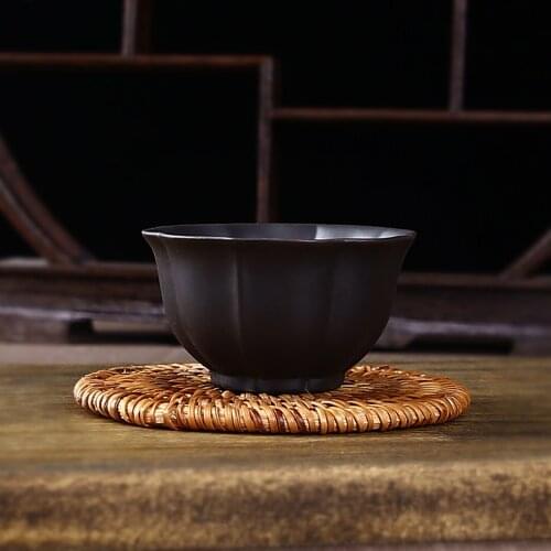 Yixing Zisha Tea Cup Kungfu Tea Set 3pcs/pack Black Red Small Tea Cup Set Ceramic Master Cup Single Cup Jianzhan Teacup
