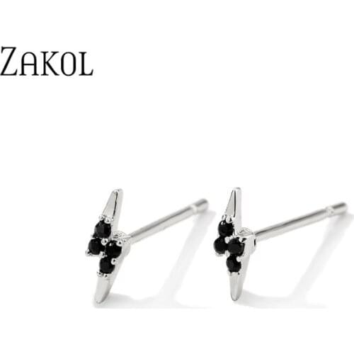 ZAKOL Fashion Gold-plated AAA Cubic Zirconia Small Stud Earrings Women Temperament Everyday Earring Jewelry Wholesale EA077