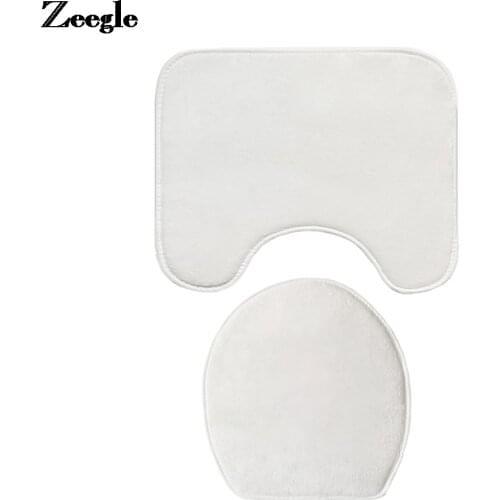 Zeegle 2pcs Toilet Rug Set Memory Foam Anti-slip Mats In The Bathroom Absorbent Toilet Bath Mats Bathroom Carpets Set Bath Rugs