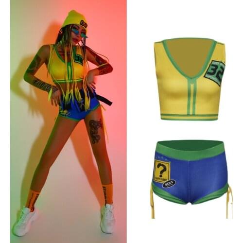 2021 Nightclub Bar Dj Costumes Women Pole Dance Clothing Jazz Dance Costumes Performance Rave Clothes Festival Outfits DQS6926