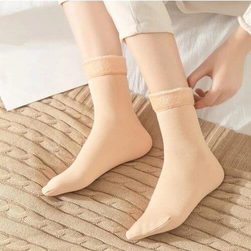 Winter womens plush stockings 5 pairs of warm socks thickened plus plush comfort