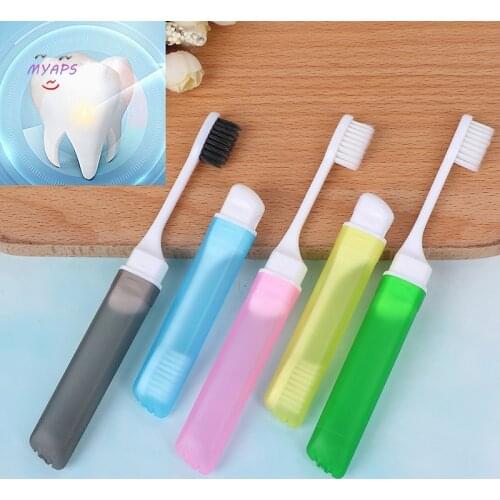 1pc Portable Foldable Folding Toothbrush Plastic Durable Mini Outdoor Camping Travel Soft Folding Toothbrush random