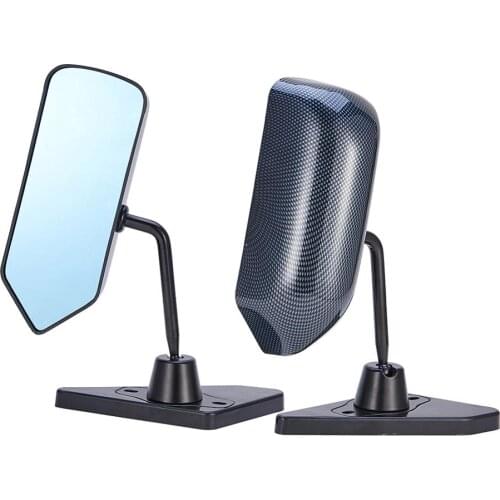 2PCS Wide Angle Rearview Adjustable Mirrors Frameless Sway Rotate Blue Rear View Mirror HD For SUV Car Truck Van Traffic