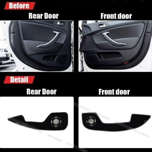 4pcs Fabric Door Protection Mats Anti-kick Decorative Pads For Citroen C5 2010-2014