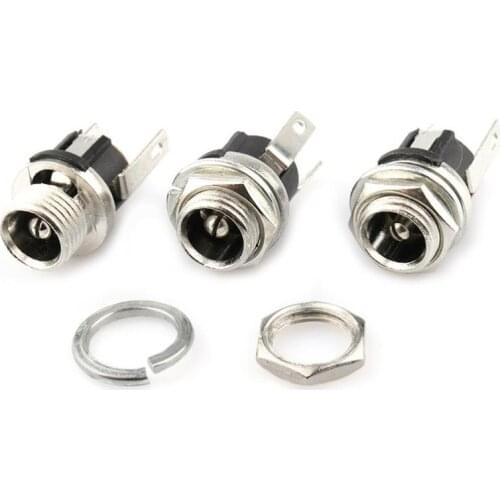 5 Pcs 5.5mmx2.1mm DC Power Jack Socket Female Panel Mount Connector