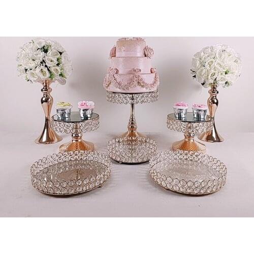 8pcs Mirrored Surface Cake Stand Dessert Cupcake Serving Dish Rack Tray for Party