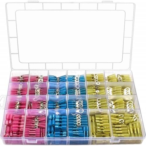 810X Assorted Seal Heat Shrink Male Female Insulated Crimp Terminals Electrical Wire Splice Butt Waterproof Connectors AWG