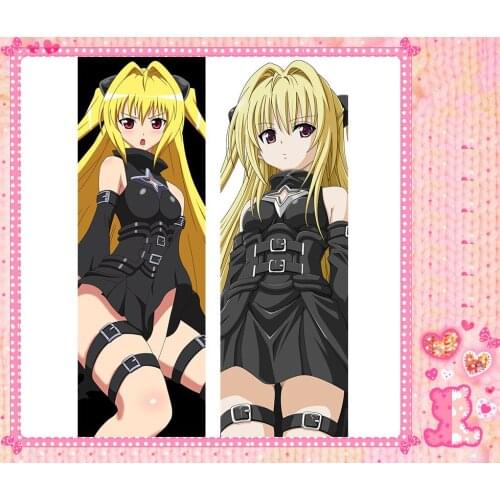 Anime Cartoon To Love Ru Darkness Golden Darkness Double Bolster Hugging Pillow Case Pillow Cover Pillowcase Peach Skin cbn017
