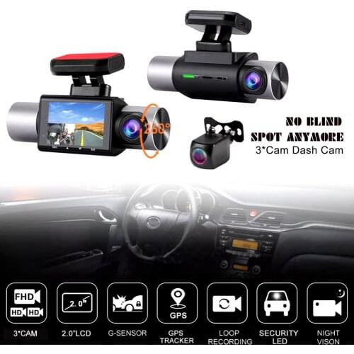 Full HD 1080P Car DVR Camera Automatic Recorded Video GSP Dash Cam For 24H Parking Spuer Night Vision Ultra-wide View Dash Cam