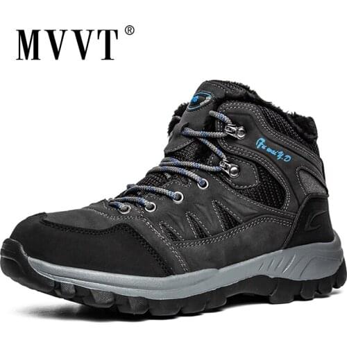 Super Warm Winter Men Boots Platfrom Pu Leather Boots Outdoor Men Shoes Anti-skid Men Ankle Boots Man Hombres Botas