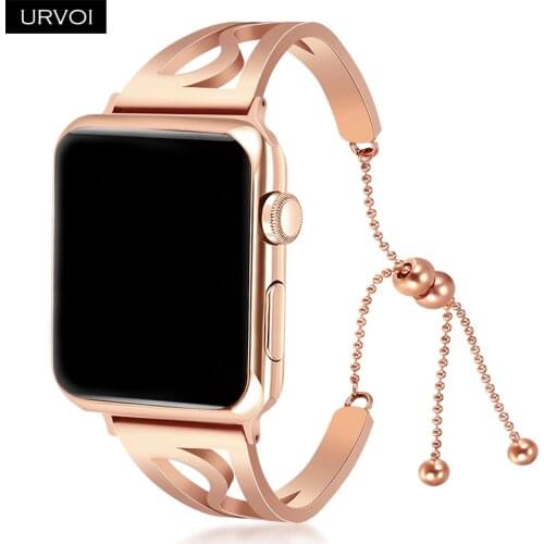 URVOI Chain strap for Apple Watch girl fashion cuff wrist stainless steel bracelet band for iWatch series 6 SE 5 4 3 2 1