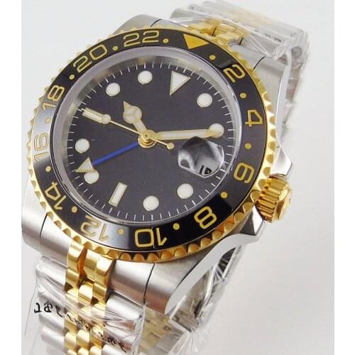 40mm White Sterile Dial Sapphire Glass GMT Ceramic Bezel jubilee Automatic Movement Mens Watch