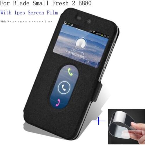 Smart View window PU leather case For ZTE Blade Small Fresh 2 B880 cover shell phone cases for ZTE B 880 flip case back cover