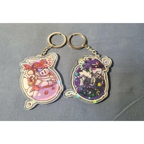 Digimon Team 03 Dukemon Beelzebumon Acrylic Keychain Keyring Creative limited Thoughtful Gift christmas HOT