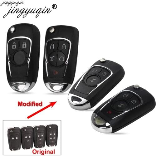 Jingyuqin Flip Key Shell For Chevrolet Cruze For Buick For VAUXHALL OPEL Insignia Astra J Zafira C Replacement 2/3/4/5 Buttons