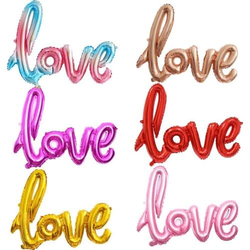Large Size Aluminum Foil Love Balloon Anniversary Wedding Valentines Day Party Inflate Balloon Love Shape Decoration Balloon