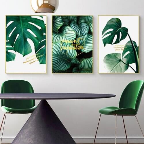 3 Pieces Green Plants Natural Poster Print Wall Art Nordic Style Picture For Living Room Bedroom Home Decor Unframed