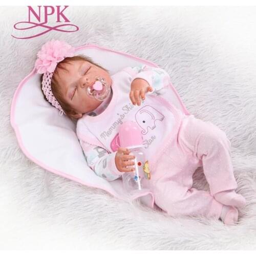 NPK handmade reborn baby 55cm 22inch full vinyl doll sleeping baby doll baby paying toys for girls birthday gifts bonecas
