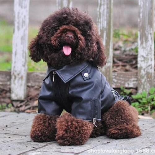 Pet Dog Coat PU Leather Jacket Soft Waterproof Dog Cloth Outdoor Puppy Outerwear Puppy Coat Jacket Winter Warm Clothes (XXS-5XL)