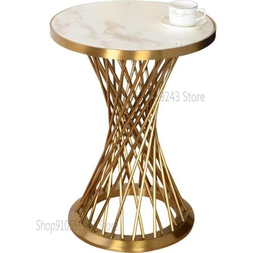 Small Round Table Simple Modern Small Coffee Table Small Apartment Marble Sofa Side Table Light Luxury Living Room Creative Corn