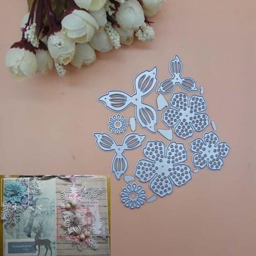 METAL CUTTING DIES die cut 8pcs flower leaf spring garden build up collage Scrapbook card PAPER CRAFT embossing stencils punch