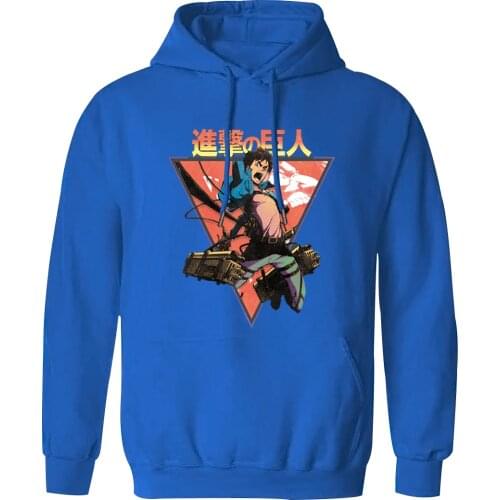 Mens Hoodies Attack on Titan Anime Harajuku K-pop Sweatshirts Autumn Hipster Clothing Oversize Tops Fashion Casual Pullovers