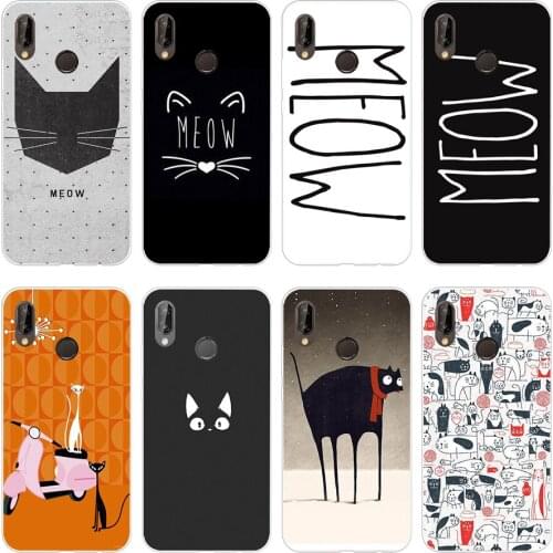66H Meow Soft Silicone Tpu Cover Case for huawei p 20 lite pro y6 2017 mate 10 lite