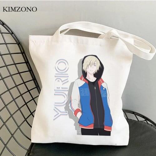 Yuri on Ice shopping bag cotton jute bag shopper eco shopper bolsa bag tote fabric sac cabas bolsa compra cabas