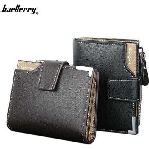 2018 New brand short leather mens wallet high quality guarantee zipper purse for male card purse with coin bag