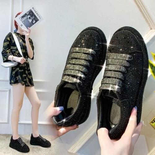 Full diamond shoes womens autumn breathable thin type 2020 new muffin thick bottom net red fashion versatile casual shoes