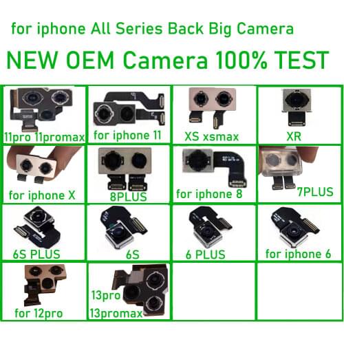 100% Test NEW Big Camera Rear Camera Part for iphone 6S Plus 7 Plus 8 plus X XR XS MAX 11 pro max 12 pro max Module Repair