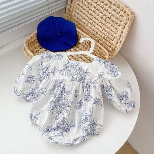 Autumn New Baby Girl Bodysuits Printing Long Sleeve Cotton Triangle Jumpsuit Spring Baby Clothes Outfit One-piece